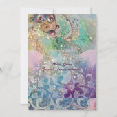 WAVES , hellrot-braun-blaue Glitzern Einladung (Rückseite)