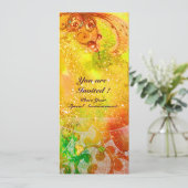 WAVES , hellrot-braun-rosa Glitzern Einladung (Stehend Vorderseite)