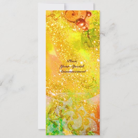 WAVES , hellrot-braun-rosa Glitzern Einladung (Rückseite)