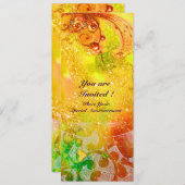 WAVES , hellrot-braun-rosa Glitzern Einladung (Vorne/Hinten)