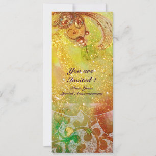 WAVES , hellrot-braun-rosa Glitzern Einladung