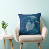 Waves Herzblau abstrakt Kissen (Stuhl )