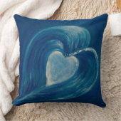 Waves Herzblau abstrakt Kissen (Decke)