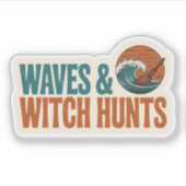 Waves & Hexenjagd Retro Buchküstenfantasie Aufkleber (Vorderseite)