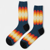 Waves in Beige, Gelb, Orange, Rot, Blau Socken (Linkes Detail)