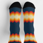 Waves in Beige, Gelb, Orange, Rot, Blau Socken (Oben)