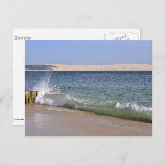 Waves in Cap-Ferret in Frankreich Postkarte (Vorne/Hinten)