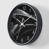 Waves in Chrome abstraktes Schwarz-Weiß-Foto Uhr (Winkel)