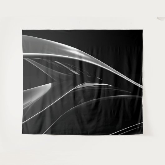 Waves in Chrome abstraktes Schwarz-Weiß-Foto Wandteppich (Vorderseite (Horizontal))