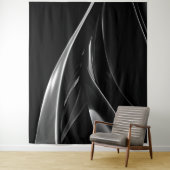 Waves in Chrome abstraktes Schwarz-Weiß-Foto Wandteppich (Beispiel)