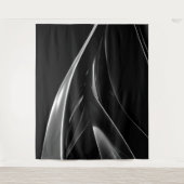 Waves in Chrome abstraktes Schwarz-Weiß-Foto Wandteppich (Vorderseite)