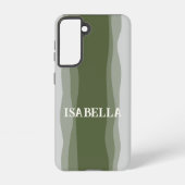 Waves in green on green and gray samsung galaxy hülle (Rückseite)