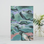 Waves in harmonischer akryllischer Pour Abstrakt A Briefpapier (Stehend Vorderseite)