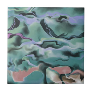 Waves in harmonischer akryllischer Pour Abstrakt A Fliese