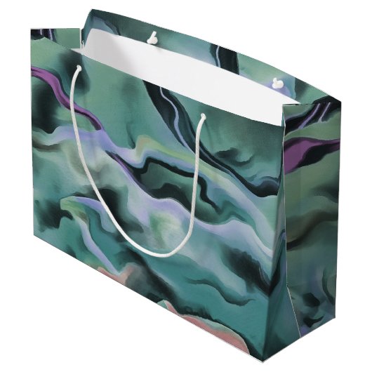 Waves in harmonischer akryllischer Pour Abstrakt A Große Geschenktüte (Rückseite Schrägansicht)