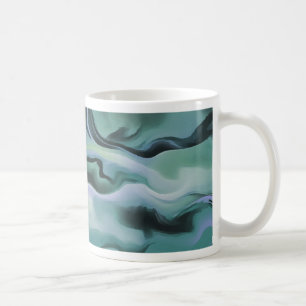 Waves in harmonischer akryllischer Pour Abstrakt A Kaffeetasse