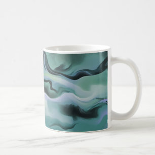 Waves in harmonischer akryllischer Pour Abstrakt A Kaffeetasse