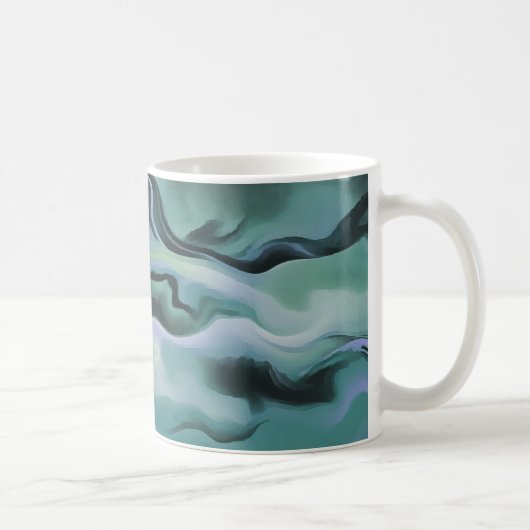 Waves in harmonischer akryllischer Pour Abstrakt A Kaffeetasse (Rechts)