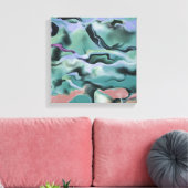 Waves in harmonischer akryllischer Pour Abstrakt A Leinwanddruck (Insitu (Wohnzimmer))