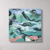 Waves in harmonischer akryllischer Pour Abstrakt A Leinwanddruck (Vorderseite)
