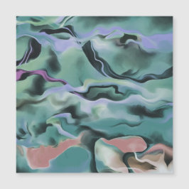 Waves in harmonischer akryllischer Pour Abstrakt A Magnetkarte