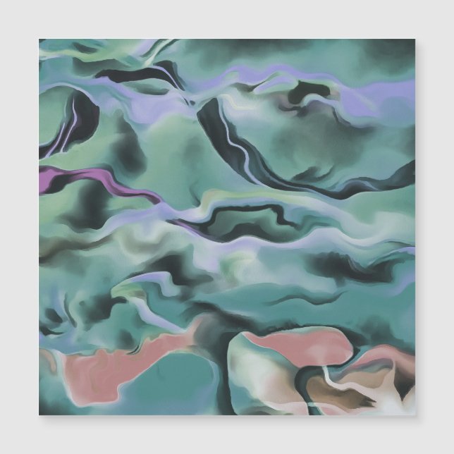 Waves in harmonischer akryllischer Pour Abstrakt A Magnetkarte (Vorderseite)