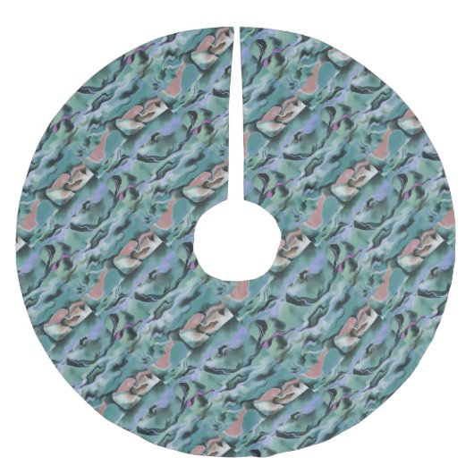Waves in harmonischer akryllischer Pour Abstrakt A Polyester Weihnachtsbaumdecke (Vorderseite)