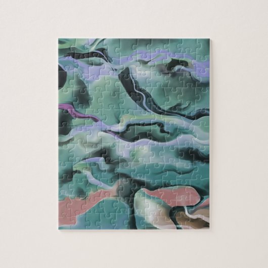 Waves in harmonischer akryllischer Pour Abstrakt A Puzzle (Vertikal)