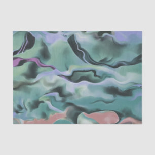Waves in harmonischer akryllischer Pour Abstrakt A Seidenpapier