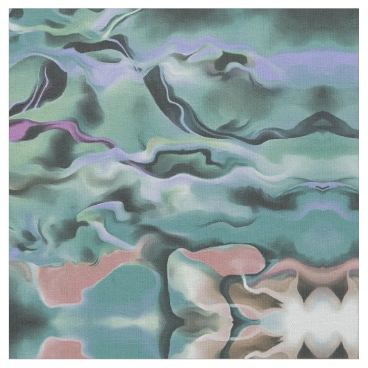 Waves in harmonischer akryllischer Pour Abstrakt A Stoff (Nahaufnahme)