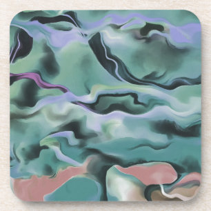 Waves in harmonischer akryllischer Pour Abstrakt A Untersetzer