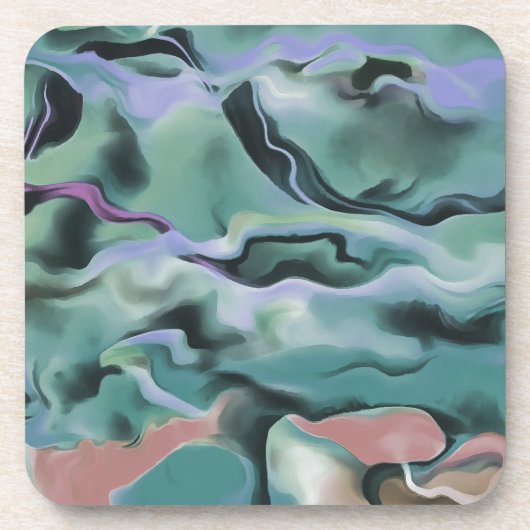 Waves in harmonischer akryllischer Pour Abstrakt A Untersetzer (Vorderseite)