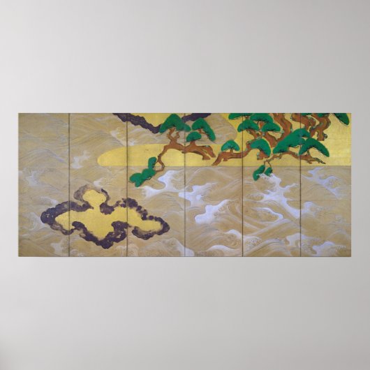 Waves in Matsushima (rechts), Tawaraya Sotatsu Poster (Vorne)