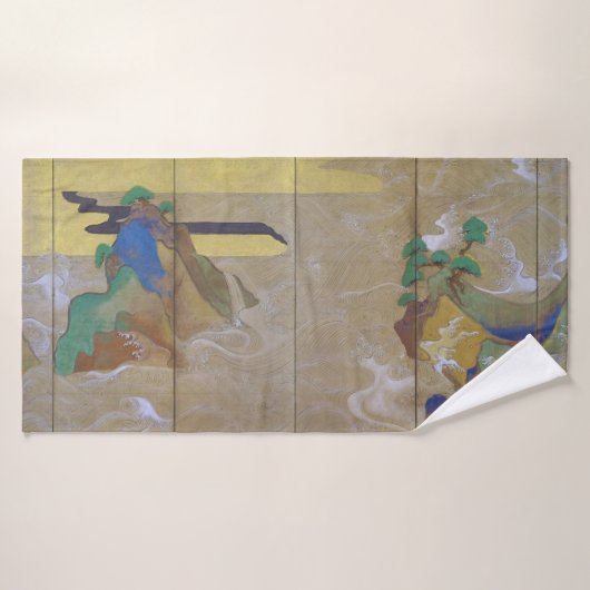 Waves in Matsushima (Verlassen), Tawaraya Sotatsu Badehandtuch (Badehandtuch)