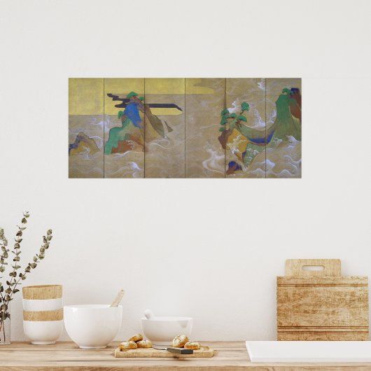 Waves in Matsushima (Verlassen), Tawaraya Sotatsu Poster (Küche)