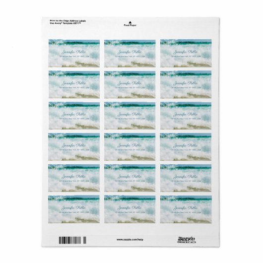 Waves in Öl handgeschriebene Script Chic-Adresse Adressaufkleber (Vorne)