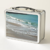 Waves Lapping on the Beach Turquoise Blue Ocean Metall Brotdose (Rückseite)