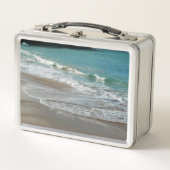 Waves Lapping on the Beach Turquoise Blue Ocean Metall Brotdose (Vorderseite)