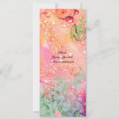 WAVES , leuchtend rot-grün-blau-pinke Glitzern Einladung (Rückseite)