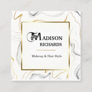 Waves Marmor und Gold Quadrat Visitenkarte