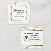 Waves Marmor und Gold Square Business Card Quadratische Visitenkarte (Vorne/Hinten)