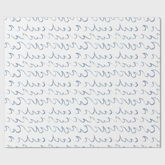 Waves Minimal Abstrakte Hand Drawn Scandi Muster Geschenkpapier (Flach)