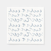 Waves Minimal Abstrakte Hand Drawn Scandi Muster Serviette (Vorderseite)