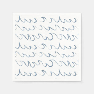 Waves Minimal Abstrakte Hand Drawn Scandi Muster Serviette