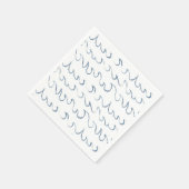 Waves Minimal Abstrakte Hand Drawn Scandi Muster Serviette (Ecke)