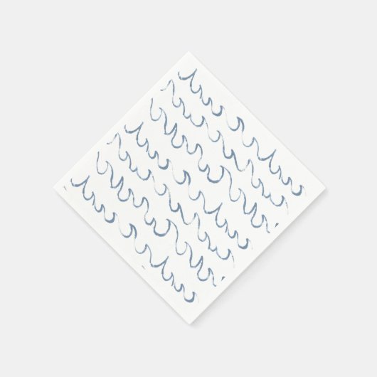 Waves Minimal Abstrakte Hand Drawn Scandi Muster Serviette (Ecke)