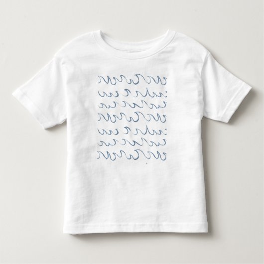 Waves Minimaler Abstrakter, handgezogener Seepatte Kleinkind T-shirt (Vorderseite)