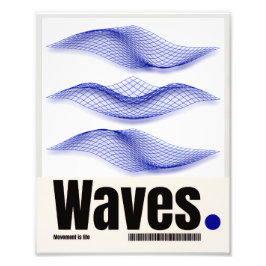 Waves – Minimales abstraktes Bewegungsplakat Fotodruck