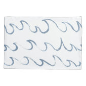 Waves Minimales Abstraktes Hand Drawn Sea Muster Kissenbezug (Rückseite)