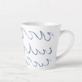 Waves Minimales Abstraktes Hand Drawn Sea Muster Milchtasse (Rechts)